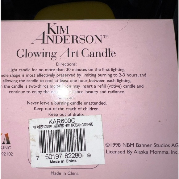 Candle Kim Anderson glowing art collector girl vintage 1998 in box new - Picture 7 of 13